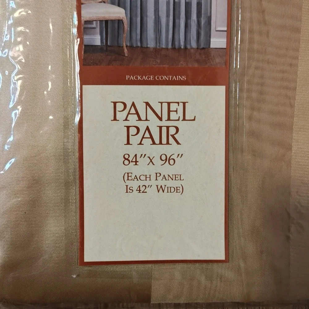 Ravel Curtain Panel Pair 84x96 Gold Shimmer Light Filtering 2 Panels 3765 PNB
